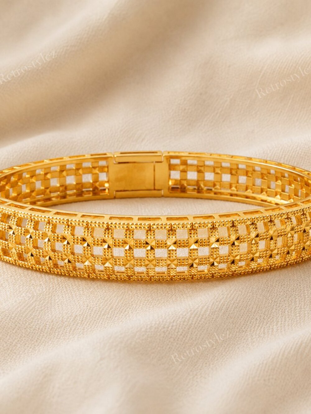 14K Gold Womens Etched Bangle Cuff Bracelet Ladies New 14 Karat Silver Jewelry